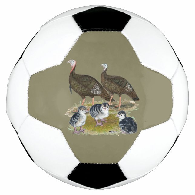 Balón De Fútbol Familia silvestre oriental de los pavos (Anverso)