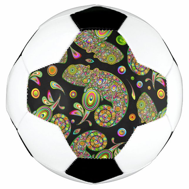 Balón De Fútbol Fantasía psicodélica de Chameleon (Anverso)