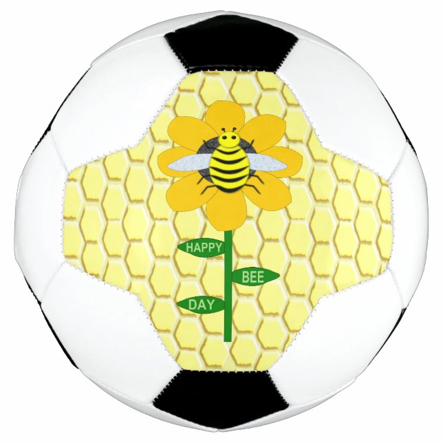 Balón De Fútbol Feliz Día de las Abejas Cumpleaños Bumblebee (Anverso)