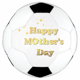 Balón De Fútbol Feliz día de las madres. Caligrafía simple en oro