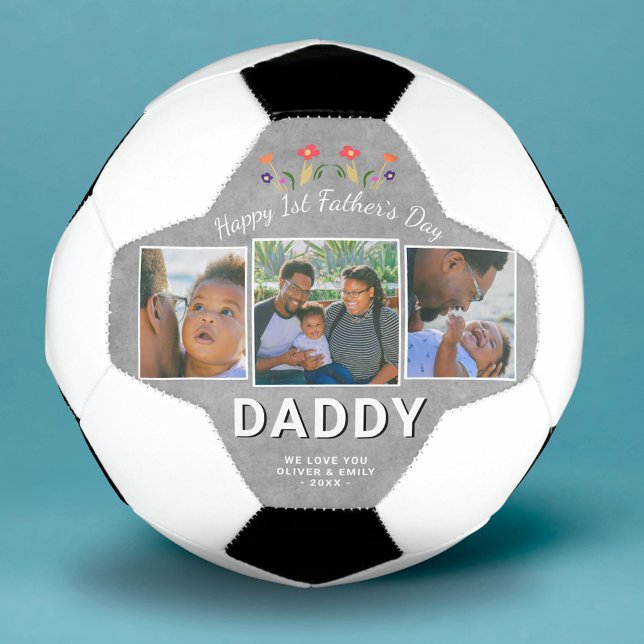 Balón De Fútbol Feliz Día del Padre Papá Keepsake 3 Foto (Subido por el creador)