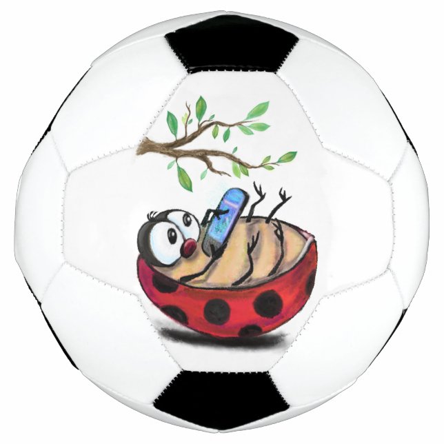 Balón De Fútbol Feliz Pequeña Ladybug con teléfono - Dibujo Person (Anverso)