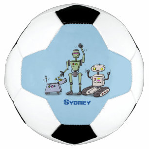 Balón De Fútbol Feliz personalizado de trío de robots lindos