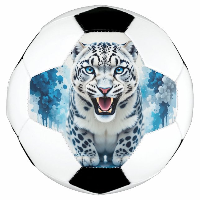 Balón De Fútbol Fiero Leopardo Blanco (Anverso)