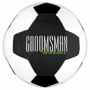 Balón De Fútbol Fiesta de boda personalizada "Groomsman" en negrit