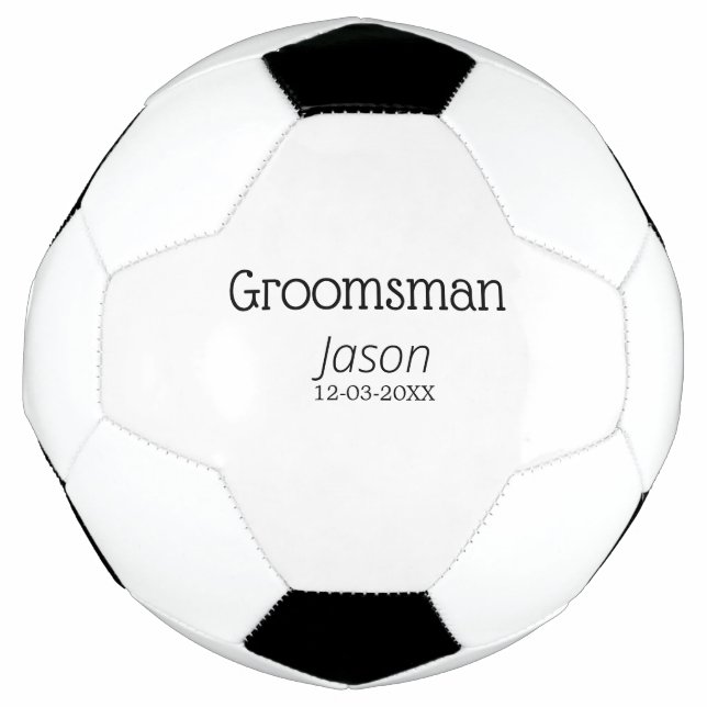 Balón De Fútbol fiesta de soltera groomsman añadir nombre simple m (Anverso)