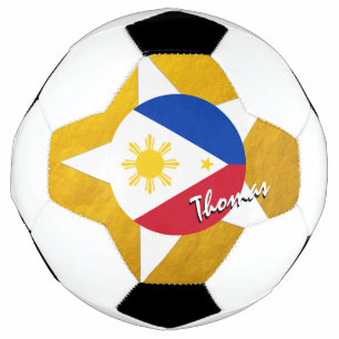 Balón De Fútbol Filipinas: Fútbol y Bandera Filipina de Oro