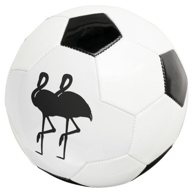 Balón De Fútbol Flamingo blanco y negro (Tres cuartos)