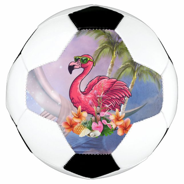 Balón De Fútbol Flamingo gracioso (Anverso)