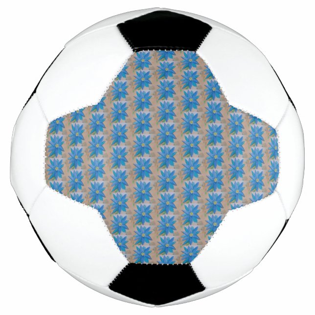 Balón De Fútbol Flor azul (Anverso)