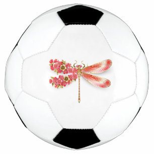 Balón De Fútbol Flor libélula con sakura de joyas