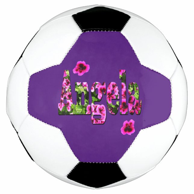 Balón De Fútbol Floral Angela Name, Soccerball (Anverso)