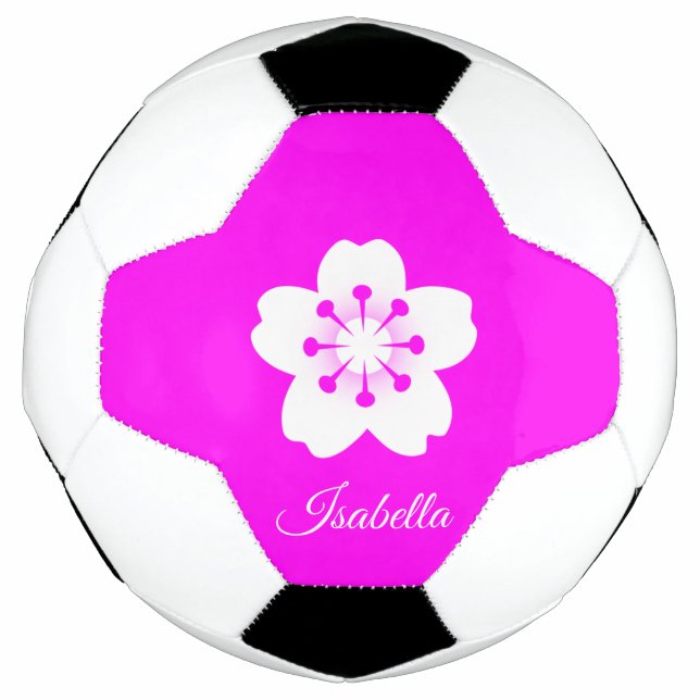 Balón De Fútbol Floral blanca (Anverso)