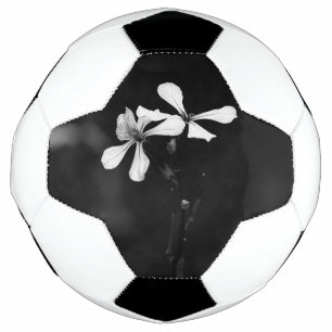 Balón De Fútbol floral blanca y negra mínima