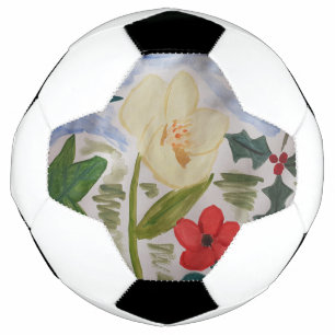 Balón De Fútbol Flores de invierno y Holly