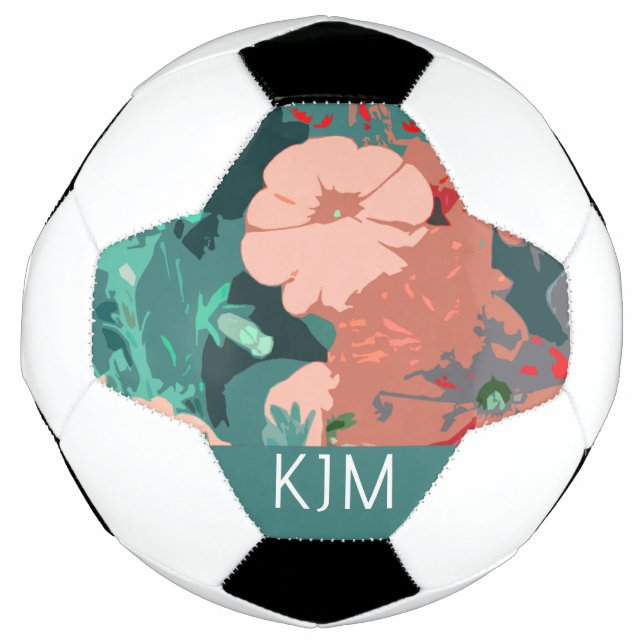 Balón De Fútbol Flores silvestres Monogramas Boda floral Regalo de (Anverso)