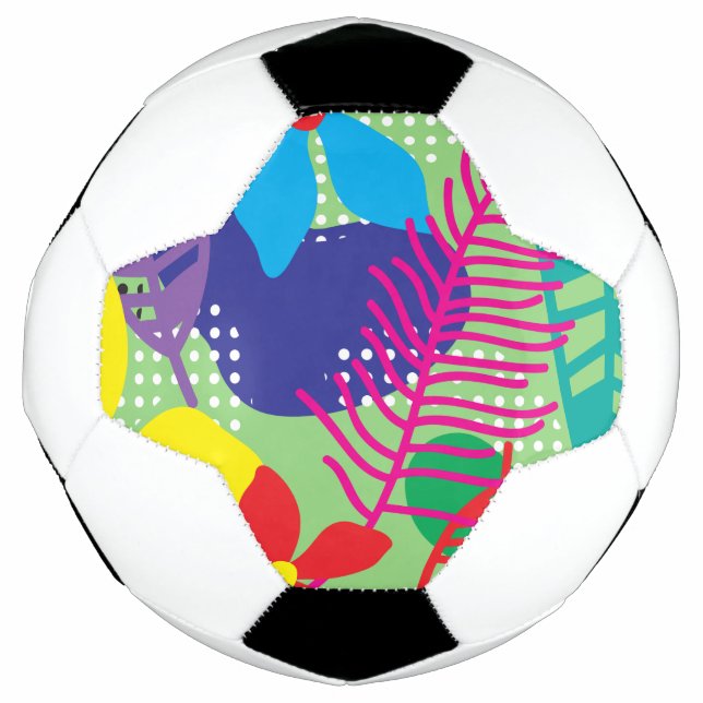Balón De Fútbol Fondo de flores coloridas (Anverso)
