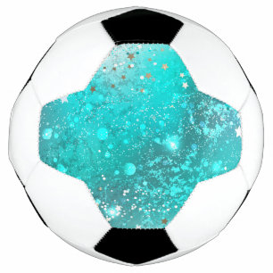 Balón De Fútbol Fondo de Relieve metalizado turquesa de mimbre