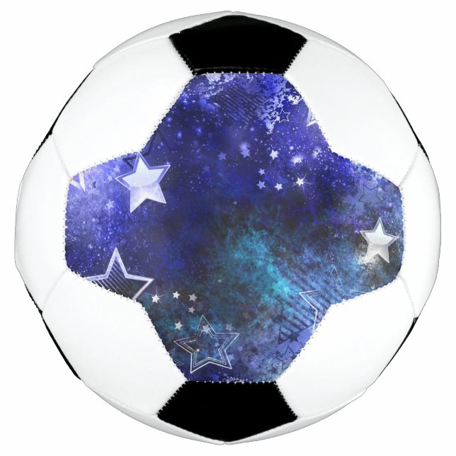 Balón De Fútbol Fondo espacial con estrellas (Anverso)