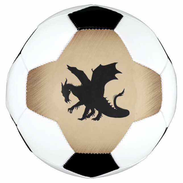Balón De Fútbol Fondo rústico del dragón negro (Anverso)