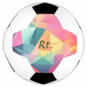 Balón De Fútbol Formas geométricas abstractas coloridas añaden nom