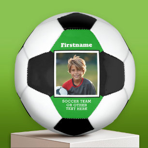 Balón De Fútbol Foto Añadir su nombre - Puede editar el color