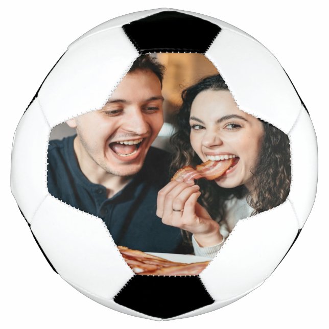 Balón De Fútbol Foto de comer tocino personalizar (Anverso)
