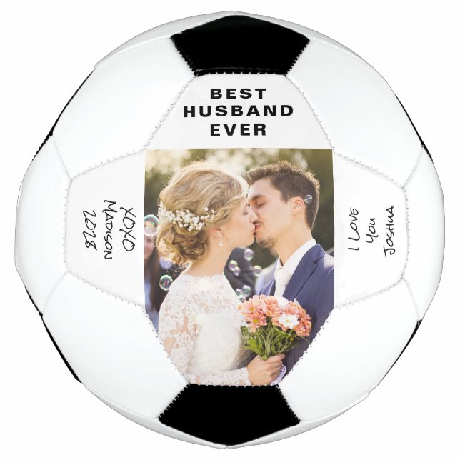 Balón De Fútbol Foto del marido personalizada (Anverso)