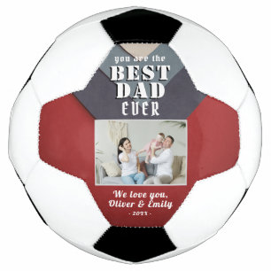 Balón De Fútbol Foto moderna de la familia azul rojo de mejor papá