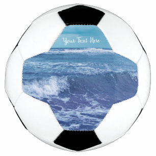 Balón De Fútbol Fotografía del Océano Atlántico Casco blanco Olas 