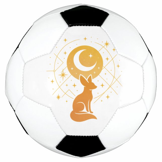 Balón De Fútbol Fox del Desierto Celeste - Luna y Estrellas Cósmic (Anverso)