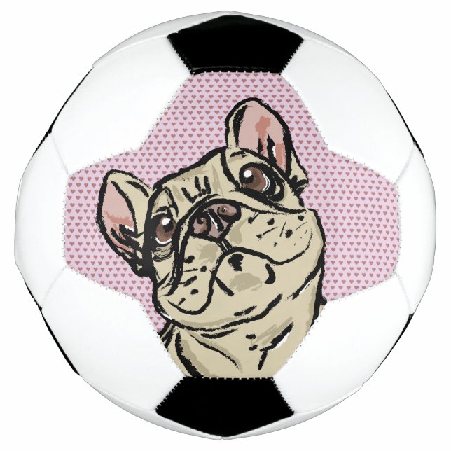 Balón De Fútbol Frenchie Hearts (Anverso)