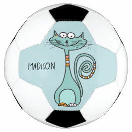 Balón De Fútbol Funny Cat nombre personalizado y bola de fútbol de