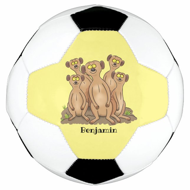 Balón De Fútbol Funny meerkat ilustracion personalizado familiar (Anverso)