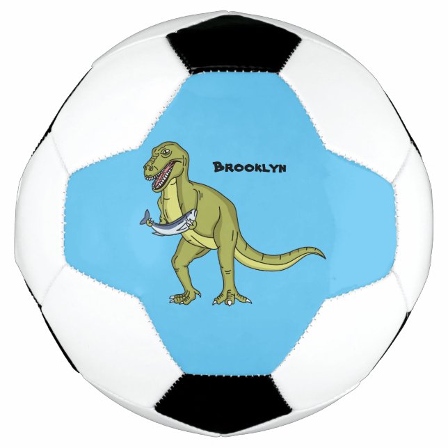 Balón De Fútbol Funny T rex dinosaur ilustracion (Anverso)