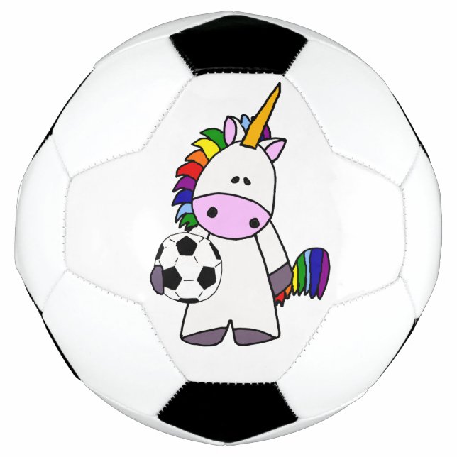 Balón De Fútbol Funny Unicornio Jugando Fútbol (Anverso)