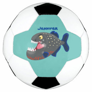 Balón De Fútbol Furioso ilustracion personalizado de piranha