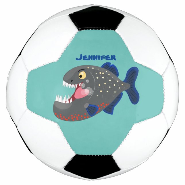 Balón De Fútbol Furioso ilustracion personalizado de piranha (Anverso)