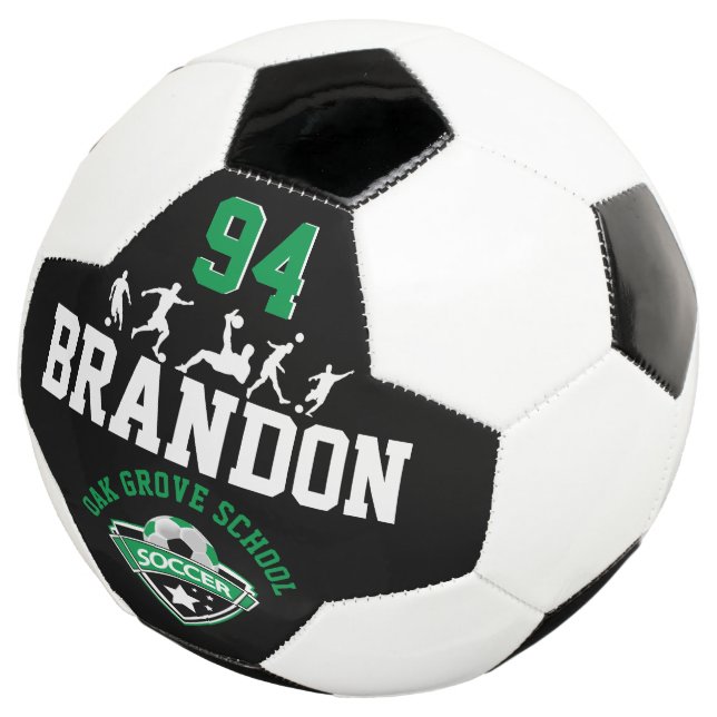 Balón De Fútbol Fútbol - Bolas de fútbol verdes, negras y blancas (Tres cuartos)