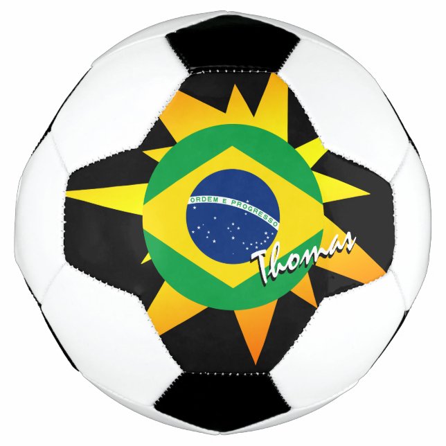 Balón De Fútbol Fútbol Brasil y Bandera Brasileña / BANG (Anverso)