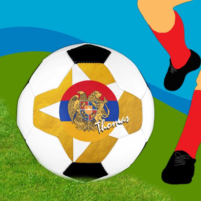 Balón De Fútbol Fútbol en Armenia y bandera armenia de oro (Subido por el creador)
