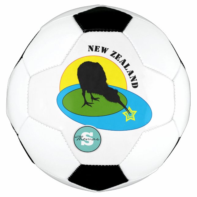 Balón De Fútbol Fútbol Kiwi Bird & New Zealand Sports (Anverso)