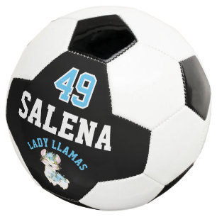 Balón De Fútbol Fútbol Llama - Azul, Negro y Blanco