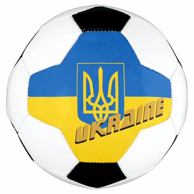 Balón De Fútbol Fútbol patriótico de Ucrania y bandera ucraniana (Anverso)