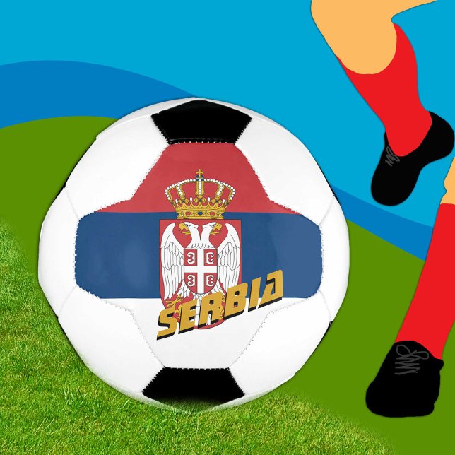 Balón De Fútbol Fútbol patriótico serbio y bandera serbia / deport (Subido por el creador)