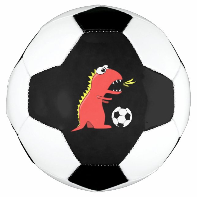 Balón De Fútbol Fútbol Personalizado Dinosaur negro divertido (Anverso)