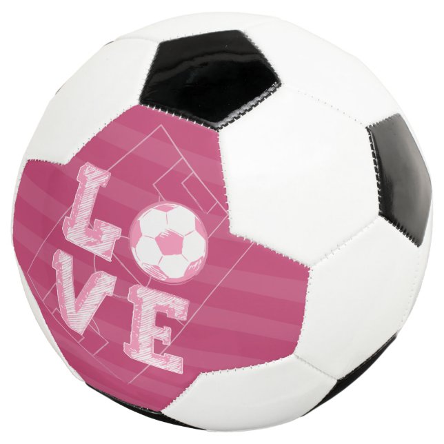 Balón De Fútbol Fútbol rosa esbozado (Tres cuartos)