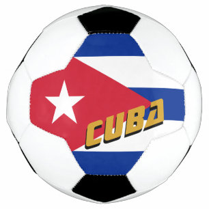 Balón De Fútbol Fútbol y Bandera Cubana / Deporte