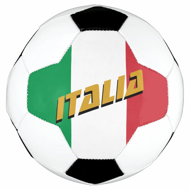 Balón De Fútbol Fútbol y Bandera Italiana / Deportes (Anverso)