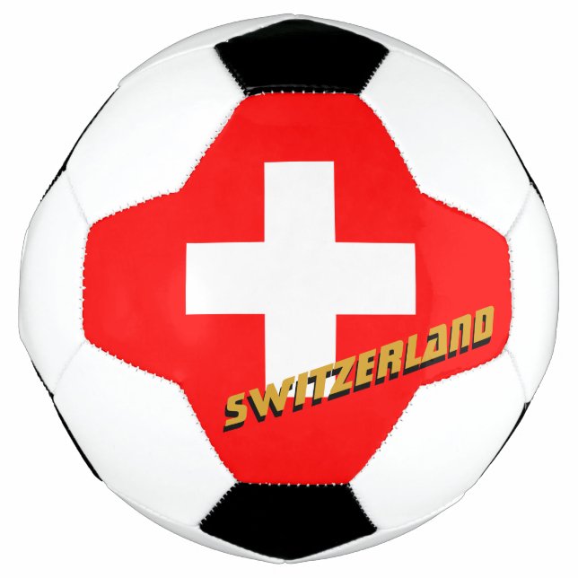 Balón De Fútbol Fútbol y Bandera Suiza / Deporte (Anverso)
